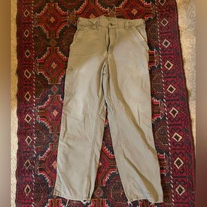 Men’s Carhartt Tan/Green Pants - Original Loose Fit (34x32)